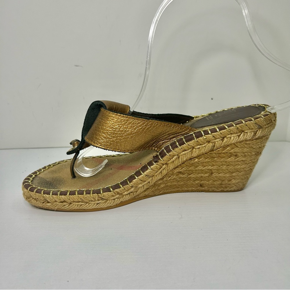 Burberry Espadrille Classic Nova Metallic Wedge Sandal EU 39 US 8.5 - Picture 14 of 16